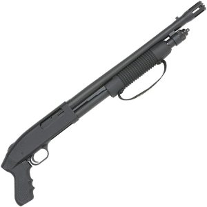 MOSSBERG 590 CRUISER 12 GAUGE PUMP ACTION SHOTGUN 18.5″ STAND-OFF BARREL 3″ CHAMBER 6 ROUNDS WHITE DOT FRONT SIGHT PISTOL GRIP MATTE BLUED FINISH