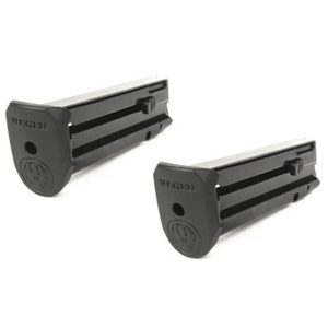 RUGER SR22 MAGAZINE 10 ROUNDS .22 LONG RIFLE STEEL CONSTRUCTION EXTENDED POLYMER FLOOR PLATE BLUED FINISH 2 PACK