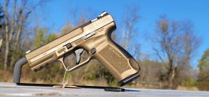 CANIK TP9DA 9MM LUGER 4.07″ BARREL 18 ROUNDS SINGLE/DOUBLE ACTION TRIGGER POLYMER FRAME BURNT BRONZE