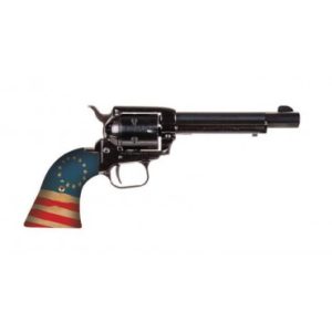 HERITAGE MANUFACTURING ROUGH RIDER .22 LR SINGLE ACTION ARMY RIMFIRE REVOLVER 4.75″ BARREL 6 ROUND BETSY ROSS FLAG GRIPS BLUED FINISH