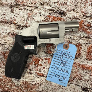 PRE-OWNED SMITH AND WESSON 642 .38 SPL REVOLVER WITH RED LASER GRIP