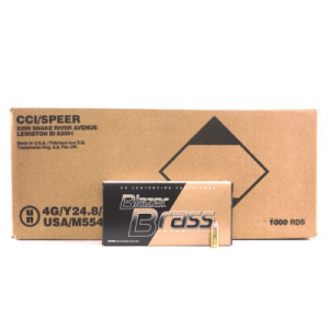 CCI BLAZER BRASS 9MM LUGER AMMO 124GR FMJ 1,000 ROUNDS