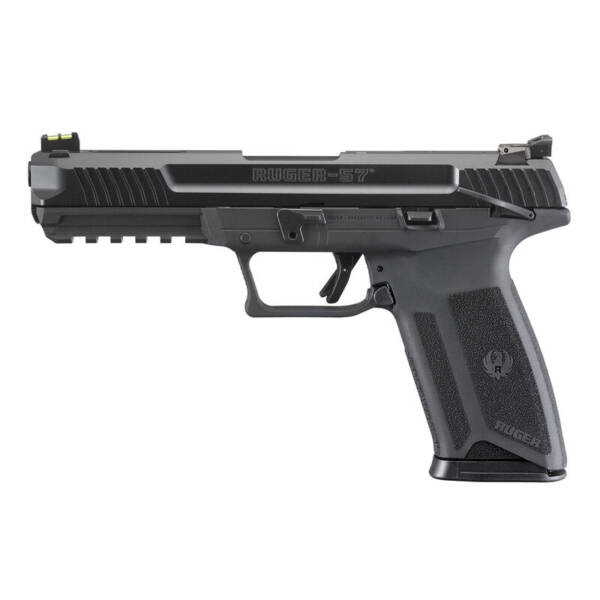 RUGER-57 5.7X28MM SEMI AUTO PISTOL 4.94″ BARREL 20 ROUNDS AMBI SAFETY GREEN FIBER OPTIC SIGHT - Image 2